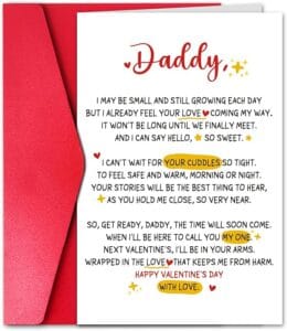 Xuewenmeihua Dad-to-be Valentines Day Card for Husband pregnancy announcement gift