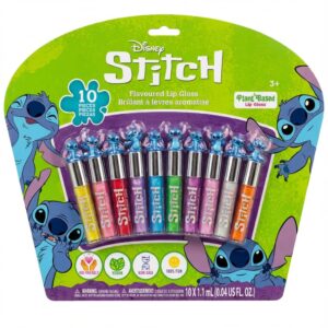 Disney Stitch 10 Piece Plant Based Lip Gloss Set for Girls by Townley Girl