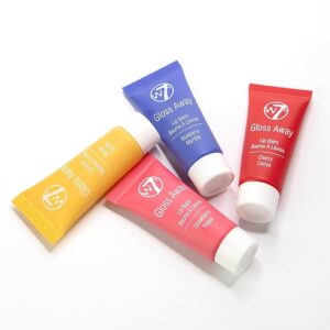 W7 Gloss Cuties mini fruity lip balm collection with hydrating tinted balms in cute packaging