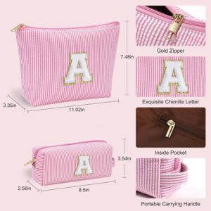 Personalized YOOLIFE makeup bag with gold letter initial
