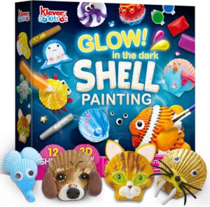 Klever Kits Glow in The Dark Sea Shell Painting Kit painted shells